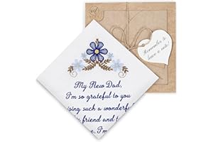 W&F GIFT Embroidered Wedding Handkerchief - Mom, Dad, New Mom, New Dad & Grandma