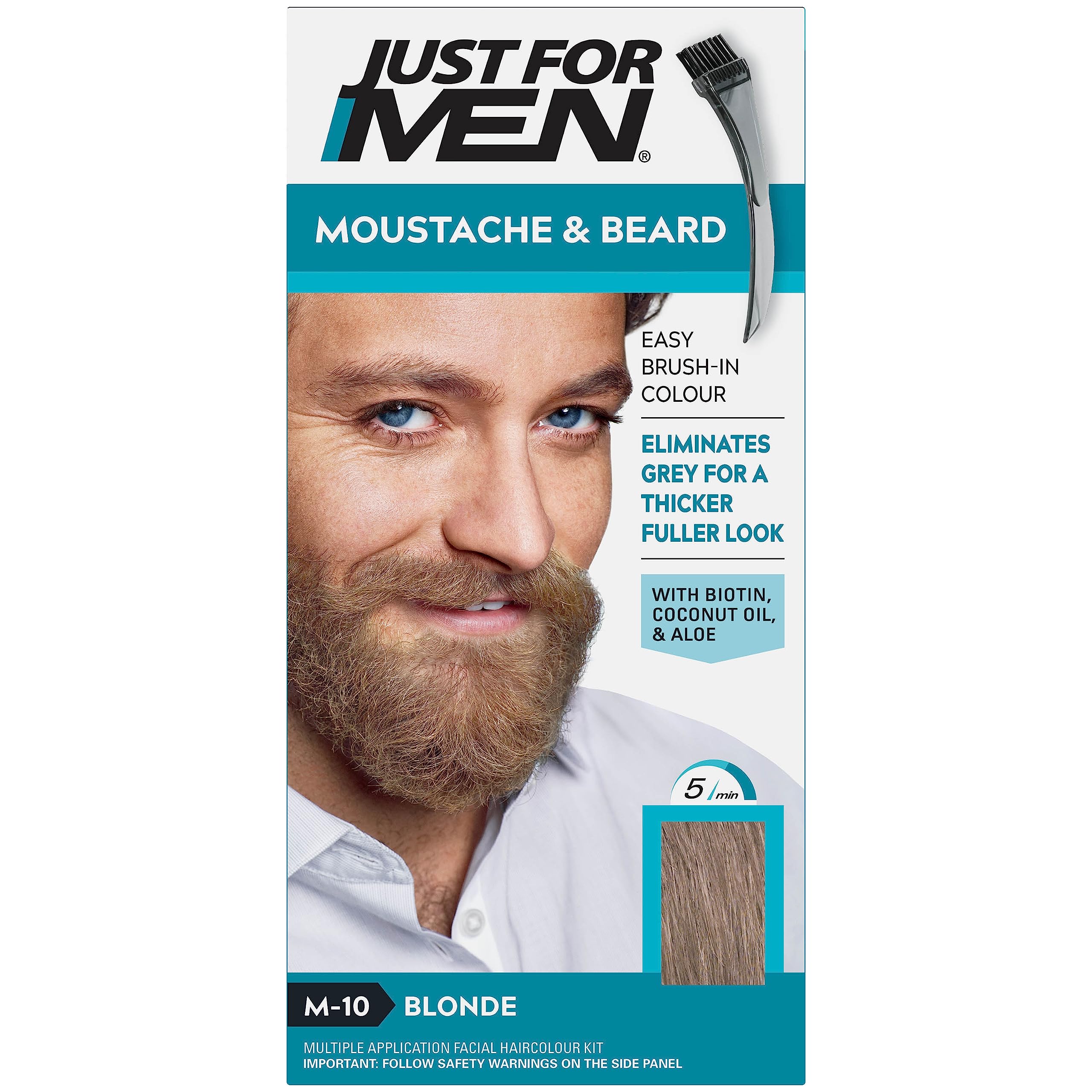 Just for men Moustache & Beard Sandy Blonde Dye , Eliminates Grey for a Thicker & Fuller Look, M10