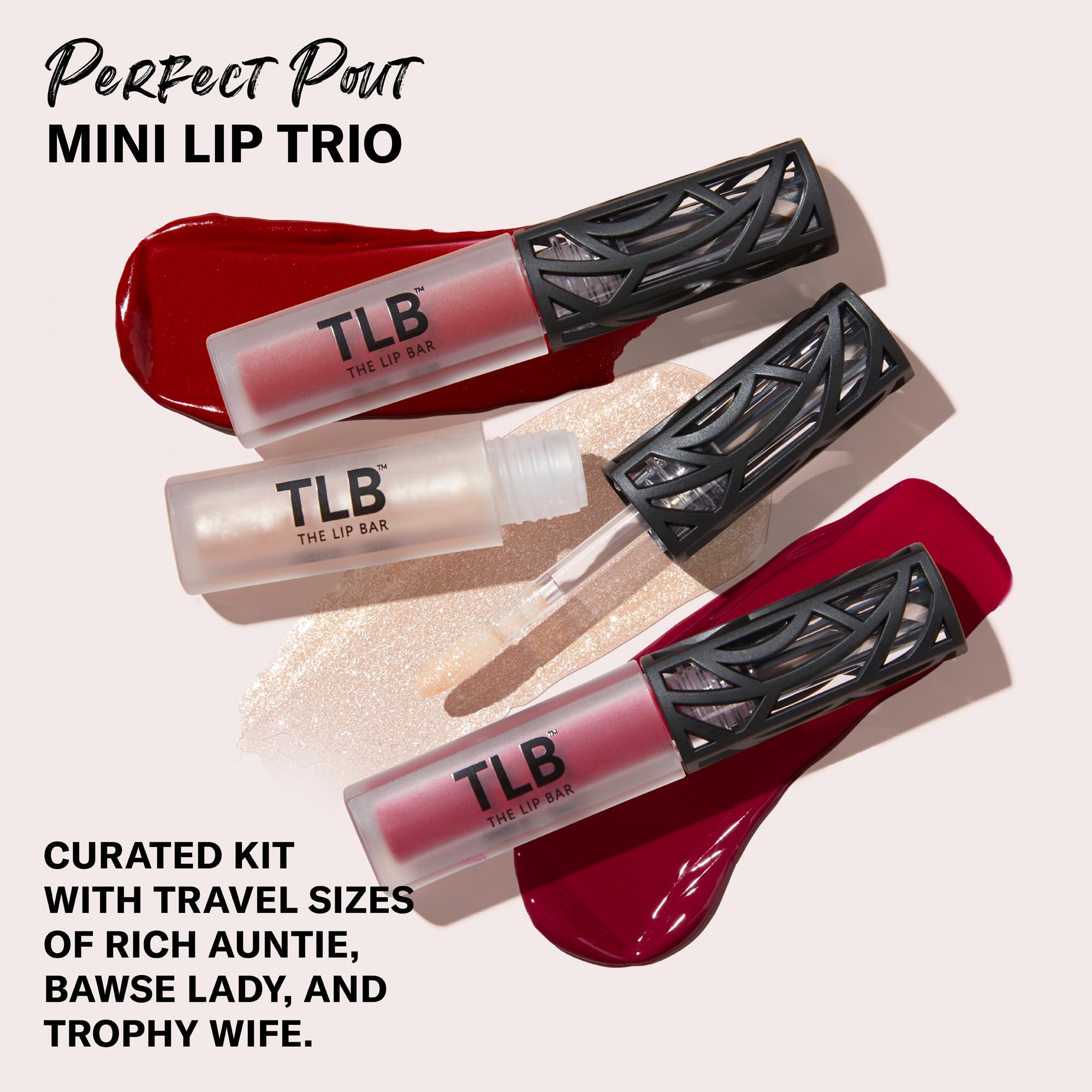 The Lip Bar - Perfect Pout Mini Lip Trio Gift Set (3 Products) - Nonstop Liquid Matte Lipstick & Non-Sticky Lip Gloss - Travel Size - Gift Box - Vegan, Gluten Free, Cruelty Free - Makeup & Cosmetics