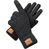 Sunico Winter Gloves for Men Women, Warm TouchScreen Cold Weather Gloves,Wool Knit Thermal Adults Gloves for Driving Texting