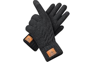 Winter Gloves for Men Women-Warm TouchScreen Cold Weather Gloves,Wool Knit Thermal Adults Gloves for Driving Texting