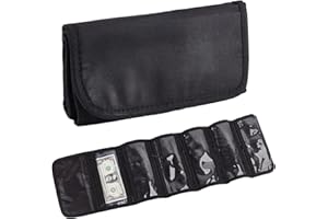 NICENEEDED Money Bag, Money Wallet Organizer for Cash with 6 Zippered Pockets, Bill Organizer Cash Envelope Wallet Small Trav