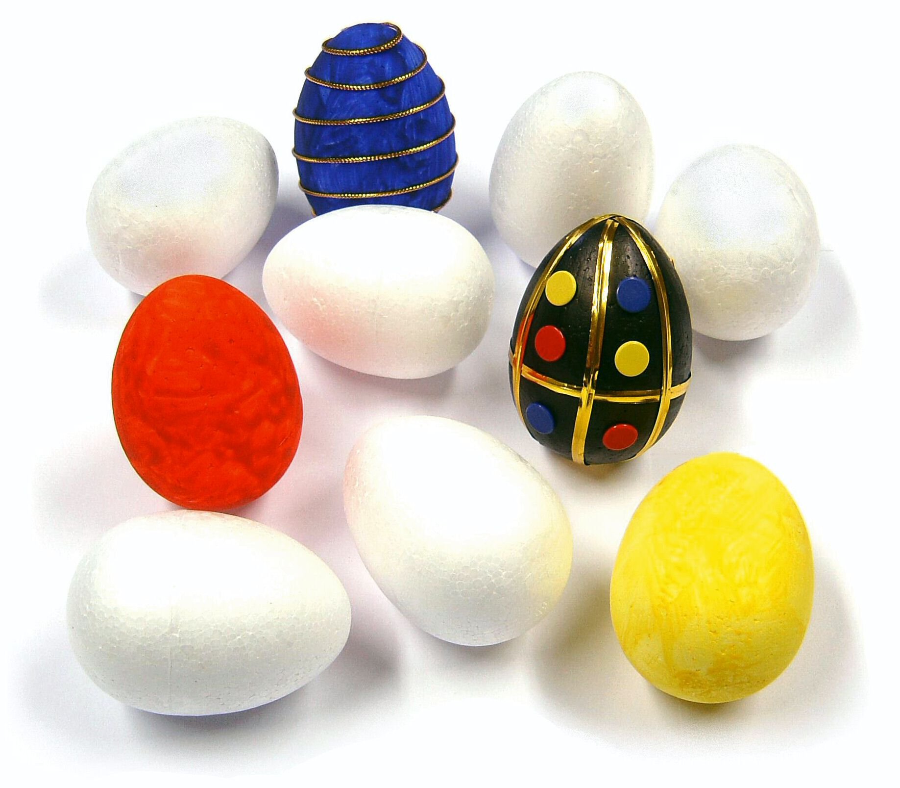 Major Brushes 10 Large Polystyrene Eggs (78mm)