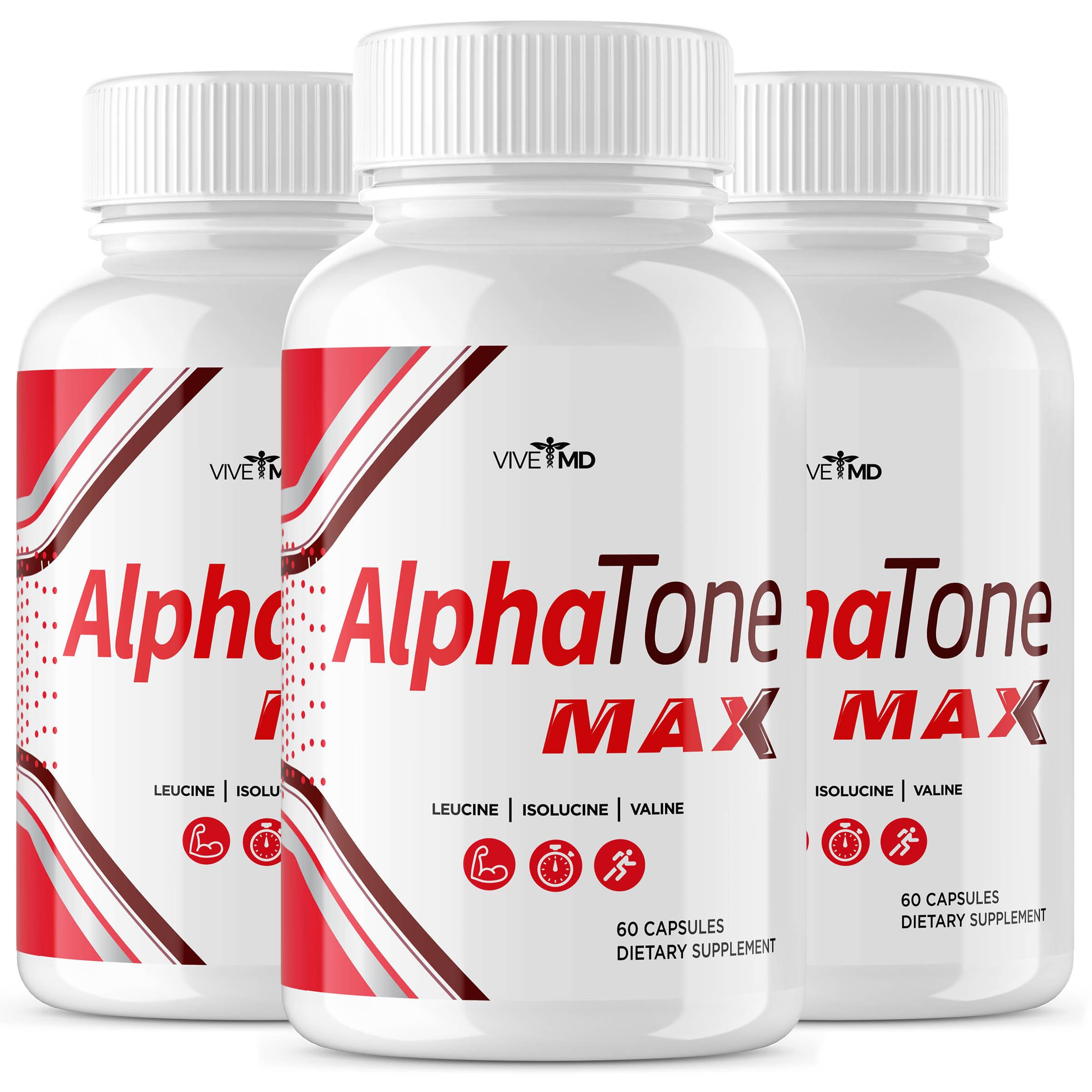 VIVE MD Alpha Tone Max - Energy and Vitality Booster for Men, Hormone Balance and Performance Support, Alpha Tonic Supplement, Extra Strength Formula, 60 Capsules (3-Pack)