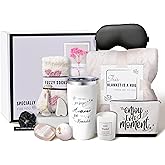 Birthday Gifts for Women Self Care Package Gifts With Off White Blanket Get Well Soon Gifts Baskets Thinking Of You Wellness Mothers Day Gifts Spa Basket Gifts Jade Roller Set For Women Her Mom Wife