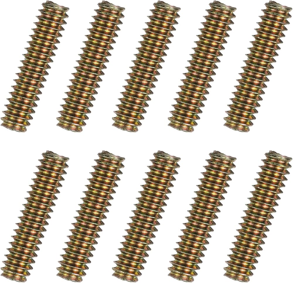 sourcing map 12pcs Fully Threaded Rods 1/4x1" Carbon Steel All Thread Studs