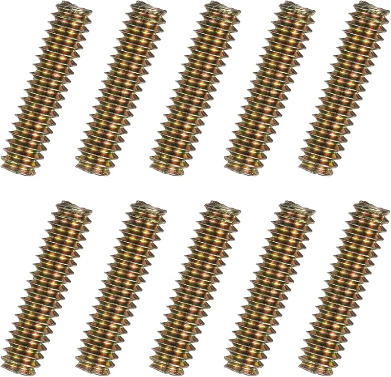 sourcing map 12pcs Fully Threaded Rods 1/4x1" Carbon Steel All Thread Studs