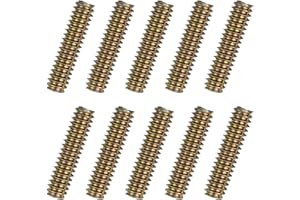 uxcell 12pcs Fully Threaded Rods 1/4x1 All Thread Studs Long Threaded Screw Carbon Steel for Furniture Garden Railing Mounting Assembly Fastening Frame Connection Colorful Zinc