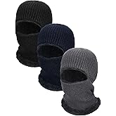 Geyoga 3 Pieces Winter Balaclava Ski Mask for Men Women Warm Knitted Fleece Full Face Cover Windproof Outdoor Sports Cycling