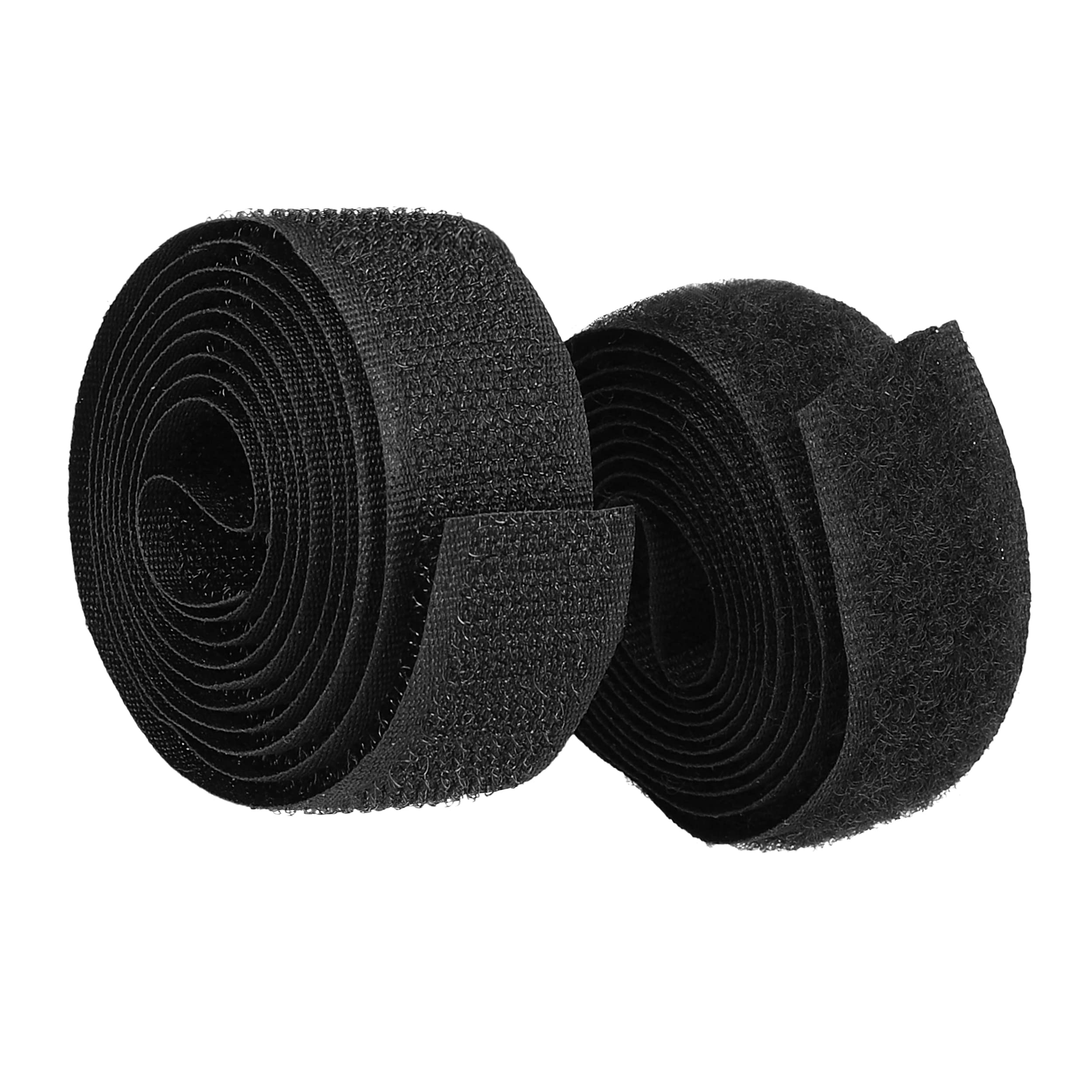 mumbi Velcro Sewing Tape with Hook and Fleece for Sewing, Velcro Fastening, 20 mm x 1 Metre, Black