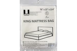 UBOXES Moving Supplies King Size Mattress Cover/Bag 76x15x104 in, (KINGCOVER01),Clear Plastic