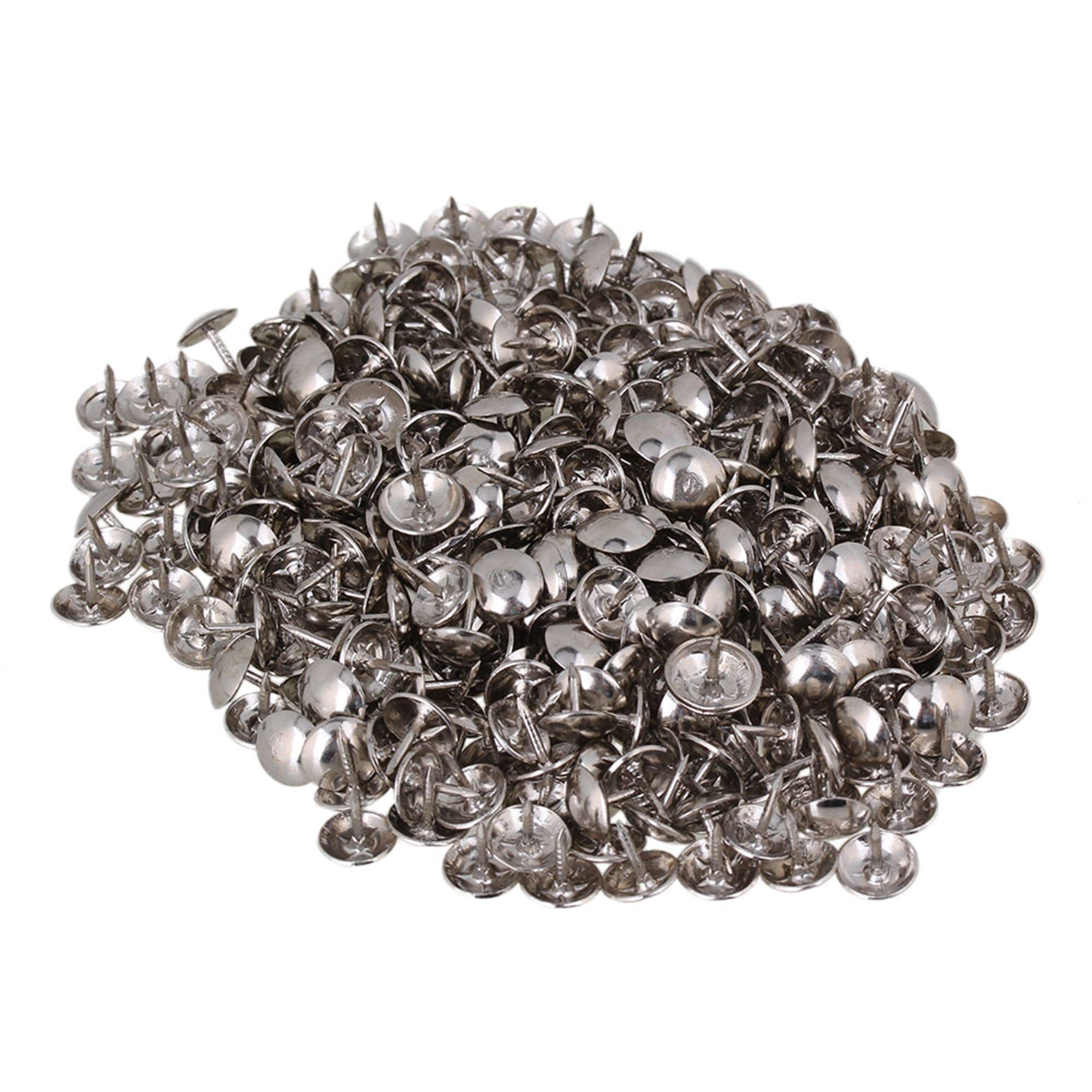 Yibuy 200pcs 8 x 9mm Upholstery Stud Tack with Round Dome Head of Luggage Decoration Silver