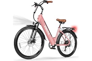 ESKUTE Electric Bike for Adults - Peak 1500W Brushless Motor, 28MPH, 48V14Ah Removable Battery, 26" Step-Thru Cityrun Ebike, 7-Speed, Up 70 Miles, Commuter E-Bike