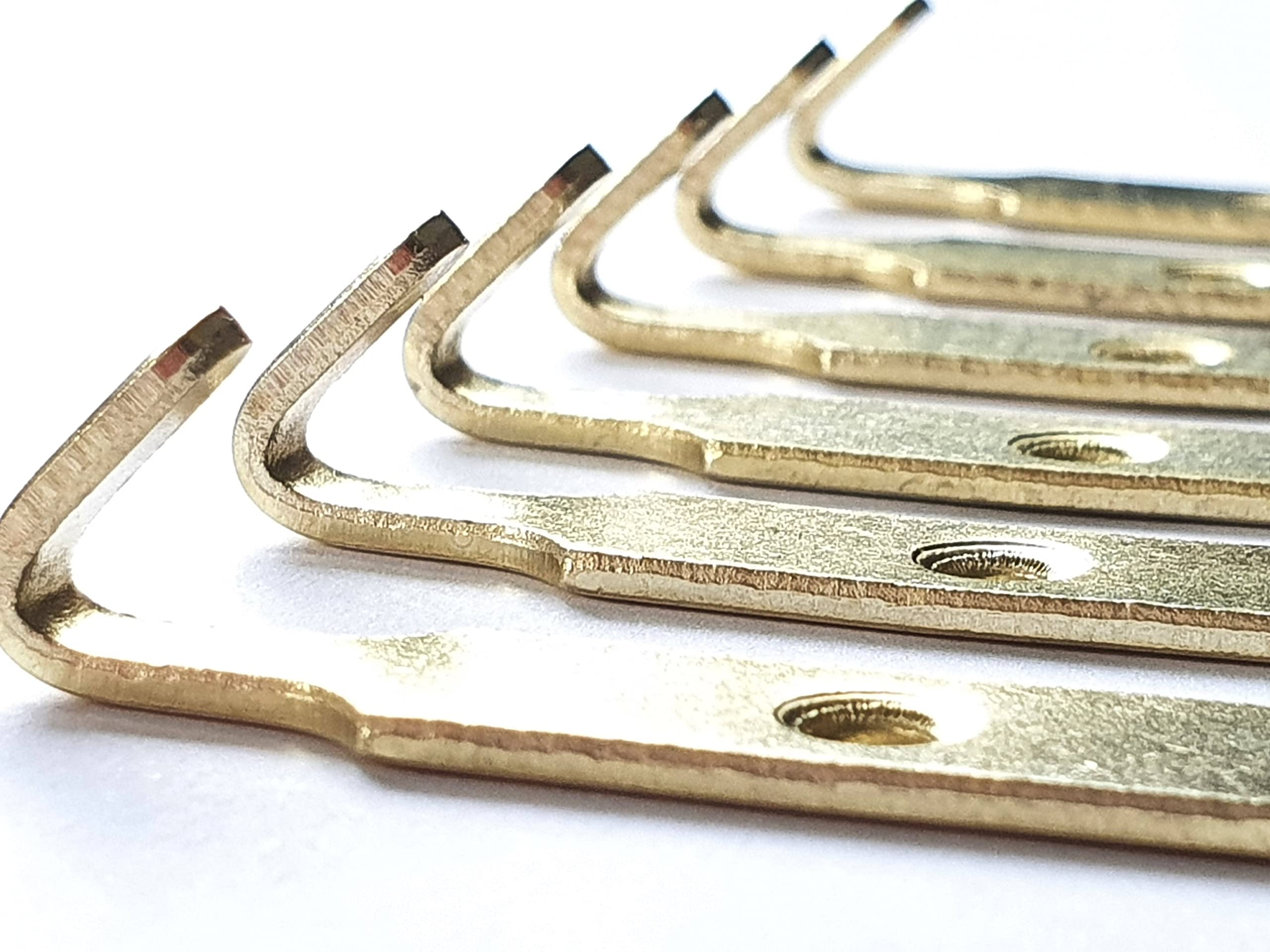 ShieldUp Mirror & Picture Hanging Hooks - 12 x Heavy Duty J-Style Hooks, Gold