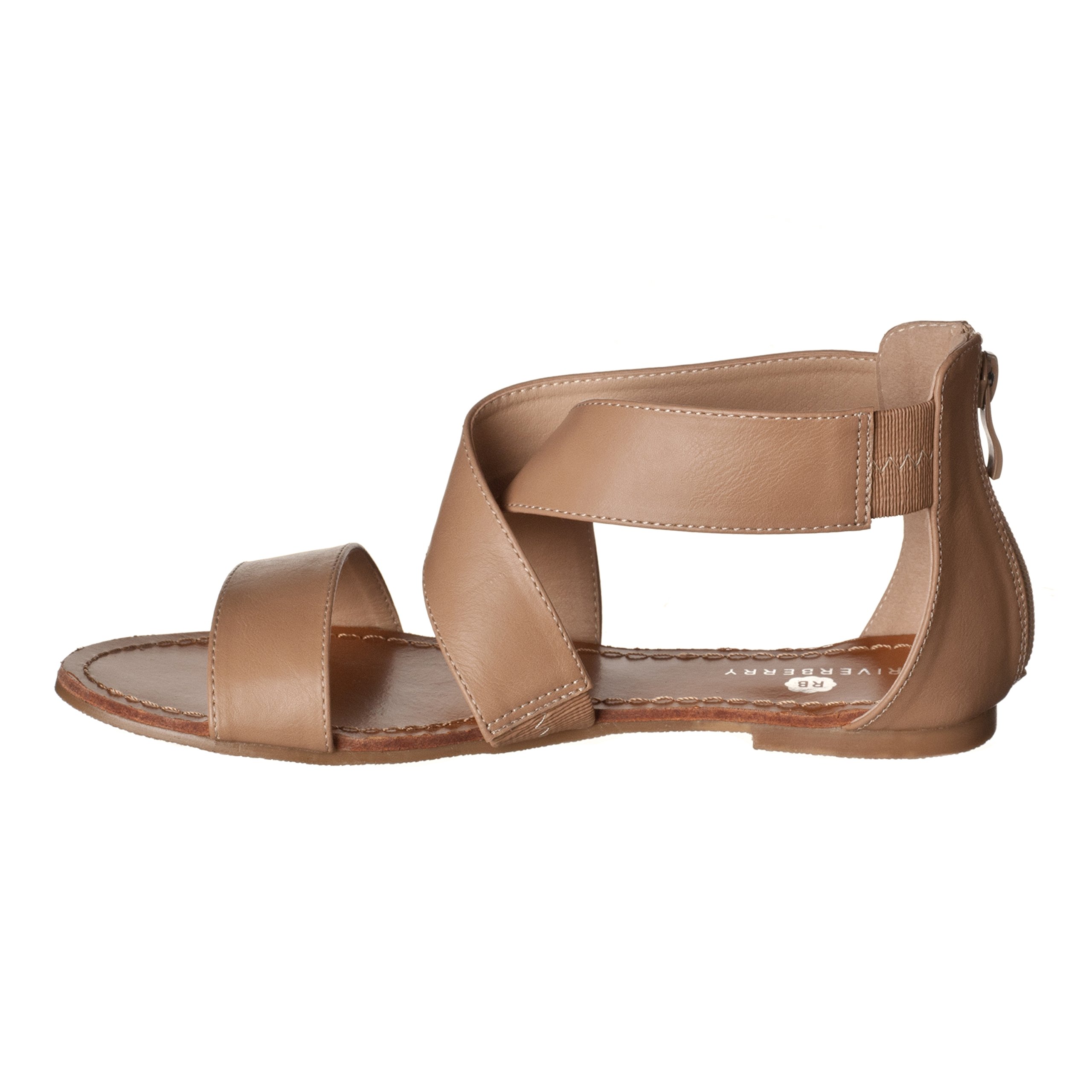 Riverberry Women's Claire Crisscross Strap Open Flat Sandals - Image 6