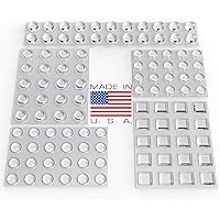 Clear Adhesive Bumper Pads 106-PC Combo Pack (Round, Spherical, Square) - Sound Dampening Transparent Rubber Feet for Cabinet