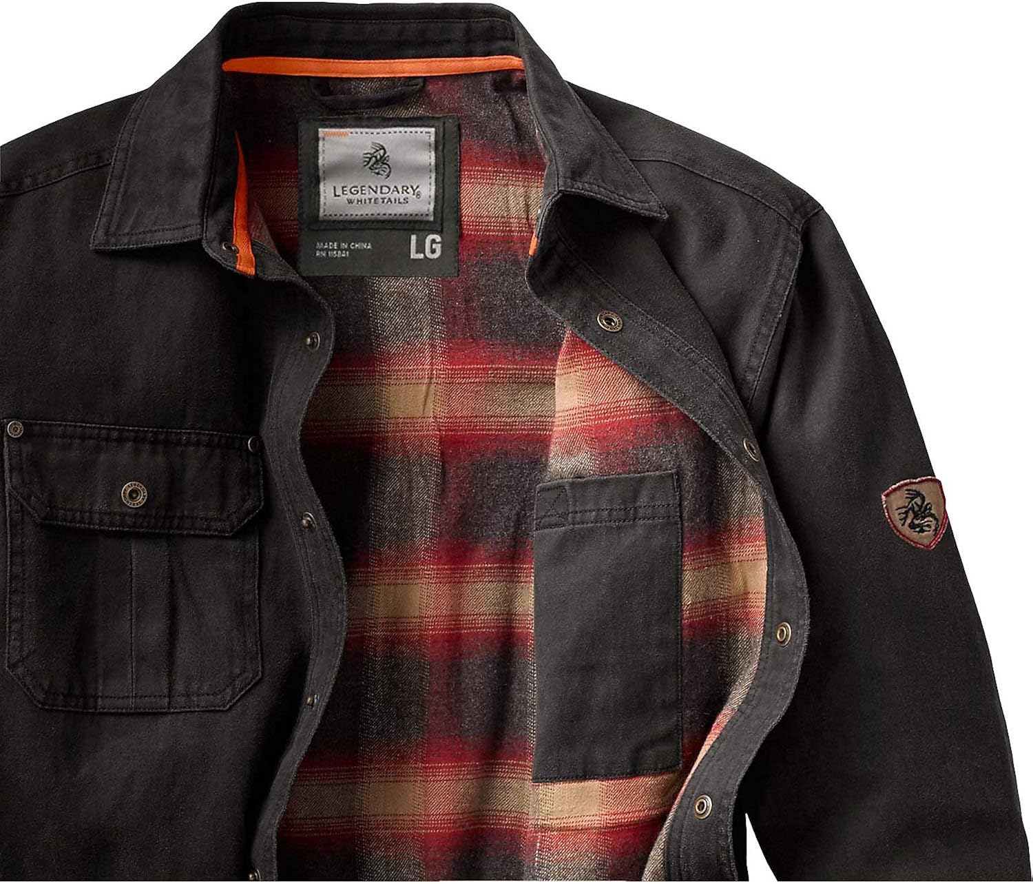 Legendary Whitetails Men's Journeyman Flannel Lined Rugged Shirt Jacket: Clothing