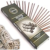 White Sage Incense Sticks - Pack of 100 Insence-Sticks for Cleansing Negative Energy - Made with Natural White Sage Smudge - Non Toxic Salvia Blanca Inciensos - Spiritual Insense Incents