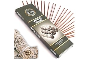 TRUMIRI White Sage Incense Sticks - Pack of 100 Insence-Sticks for Cleansing Negative Energy - Made with Natural White Sage Smudge - Non Toxic Salvia Blanca Inciensos - Spiritual Insense Incents
