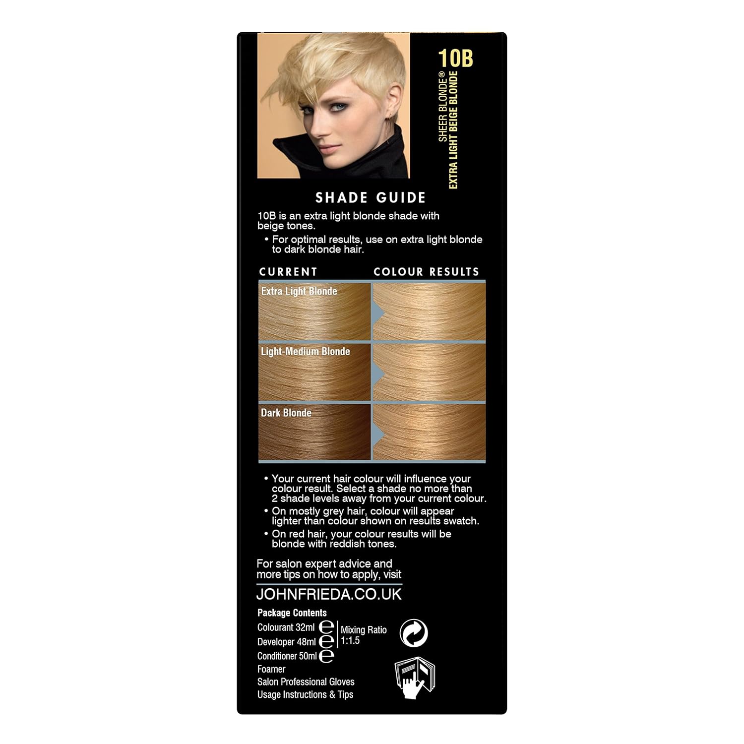 John Frieda Precision Foam Colour Hair Dye Number 10b Extra