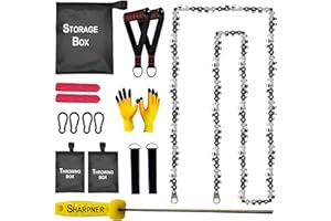 Pocket Chainsaw - Heavy-Duty Steel Hand Saw for Camping and Survival Gear - 36-Inch Portable Rope Saw for Outdoor Adventures