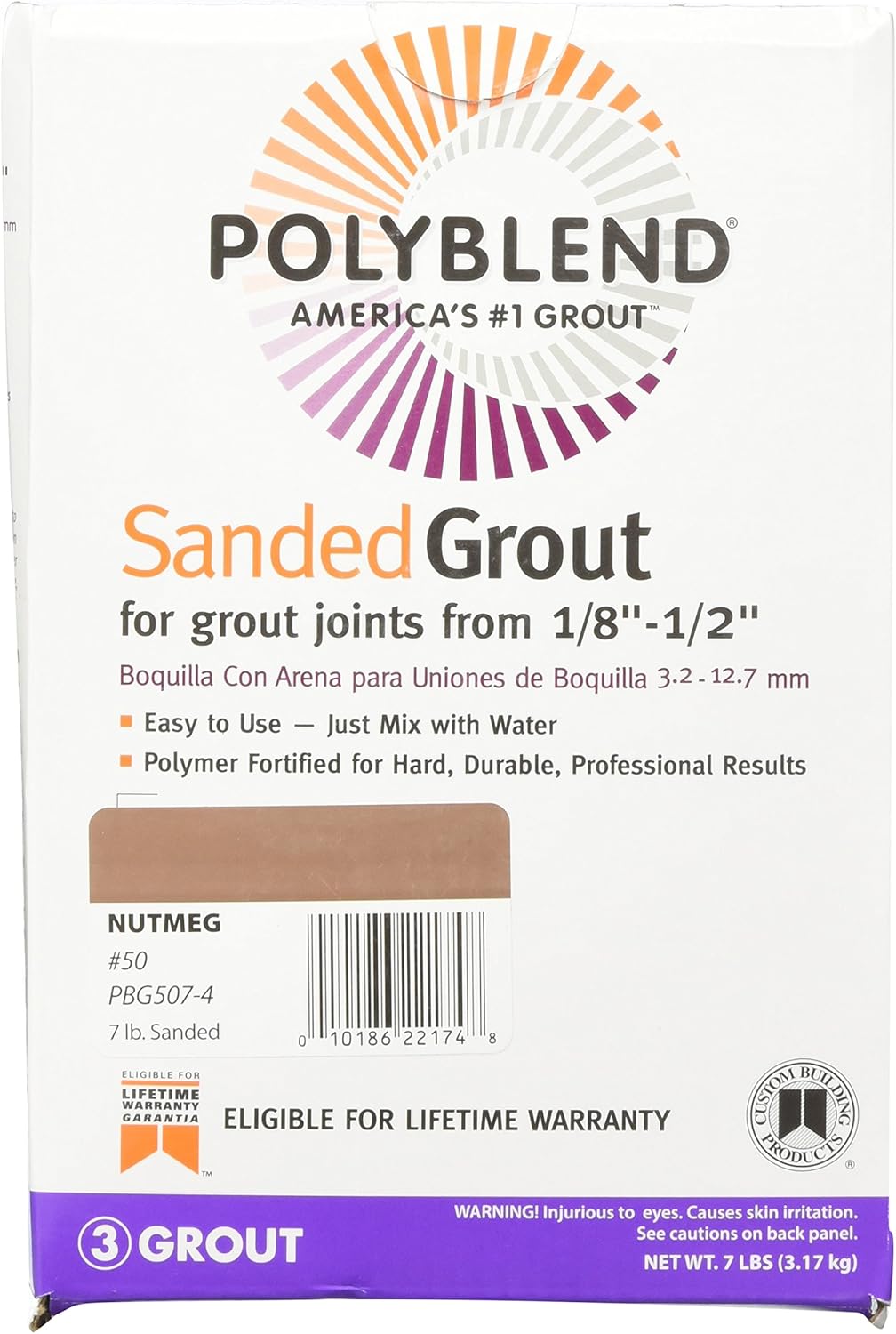 Custom BLDG Products PBG507-4 Tile Grout, Nutmeg Brown