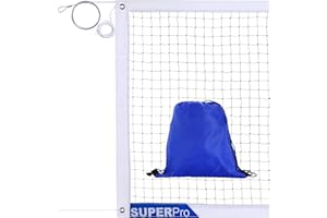 VSSAL Professional Badminton Net Only with Aircraft Heavy Duty Steel Cable, 20FT x 2.5FT Badminton Replacement Tournament Nets for Backyard, Outdoor, Indoor, Portable (No Poles)