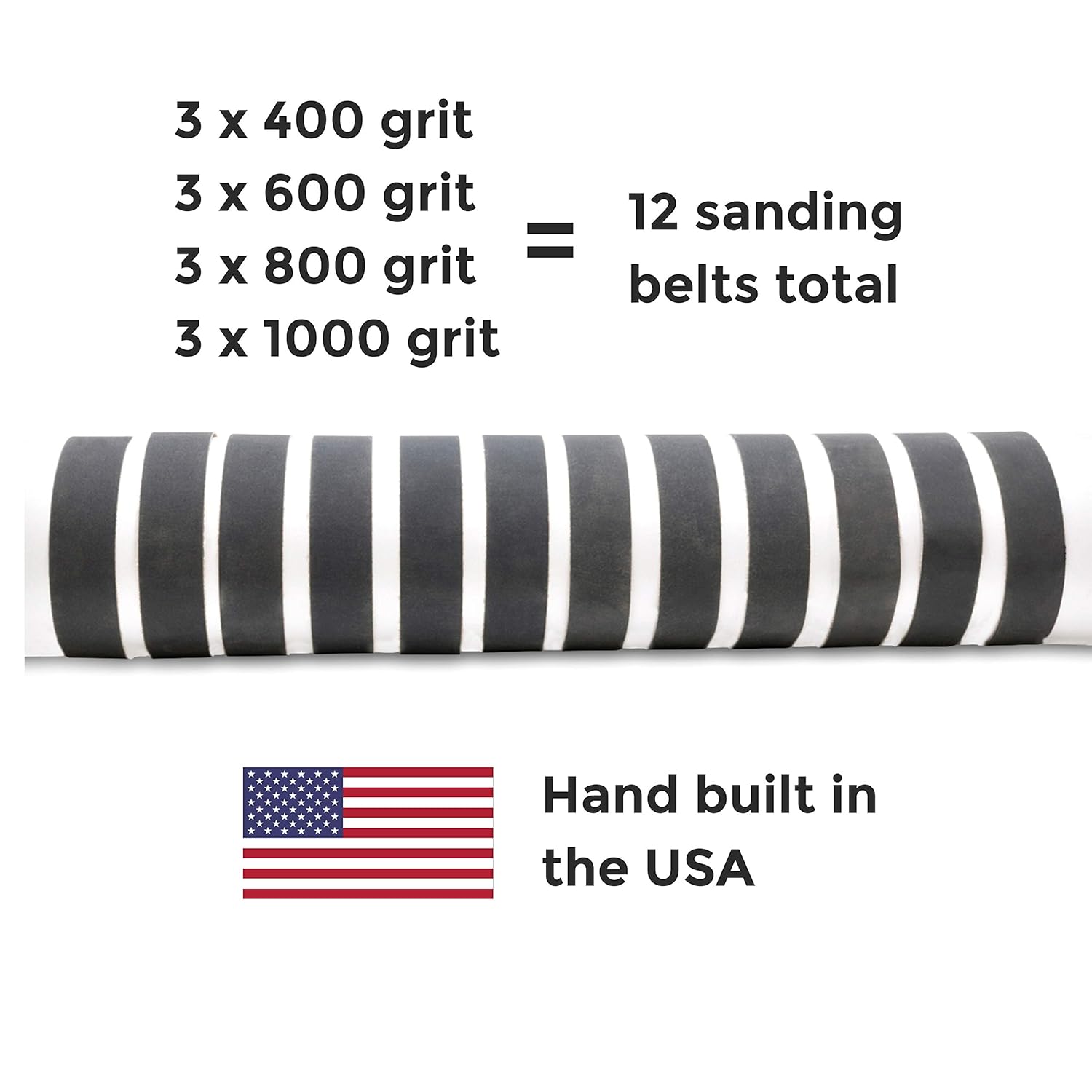 1 X 30 Inch Premium Silicon Carbide Fine Grit Sanding Belts 400, 600, 800, 1000 Grits, 12-Pack Assortment: Industrial & Scientific