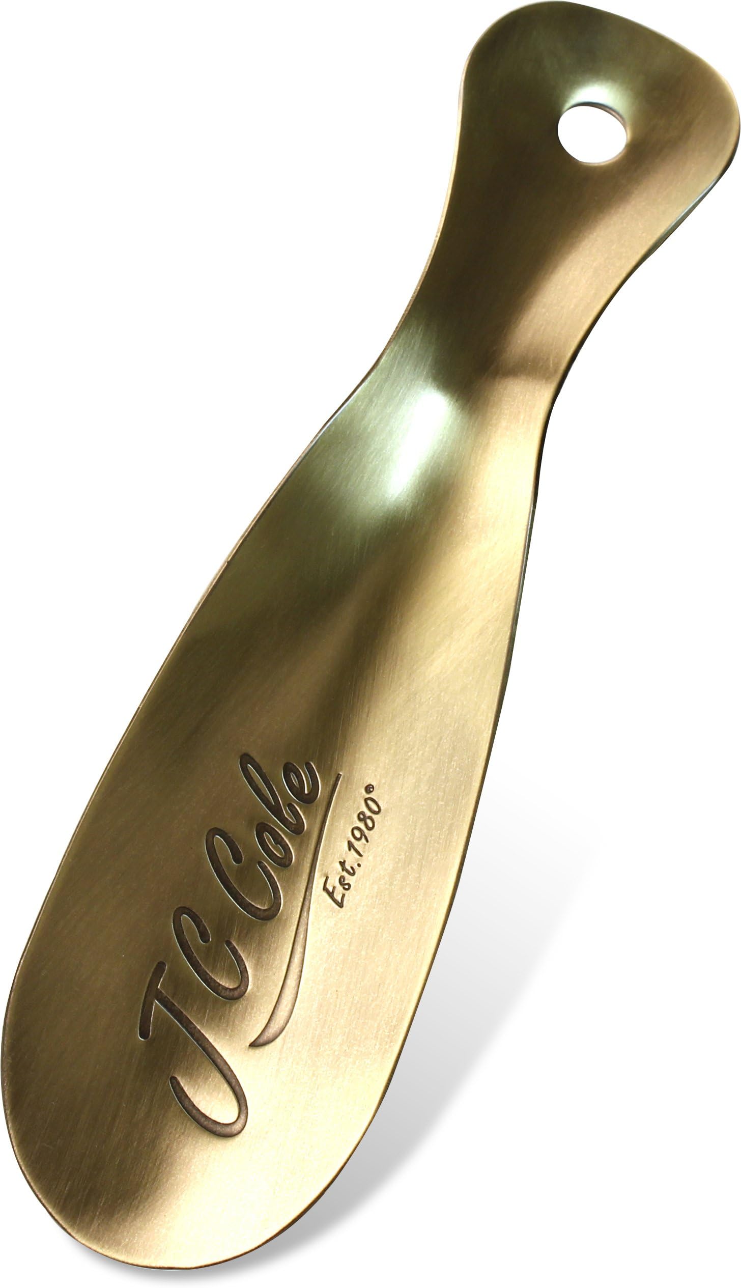 Metal Shoe Horn 8" Inches - Made in the USA - Antique Brushed Finish