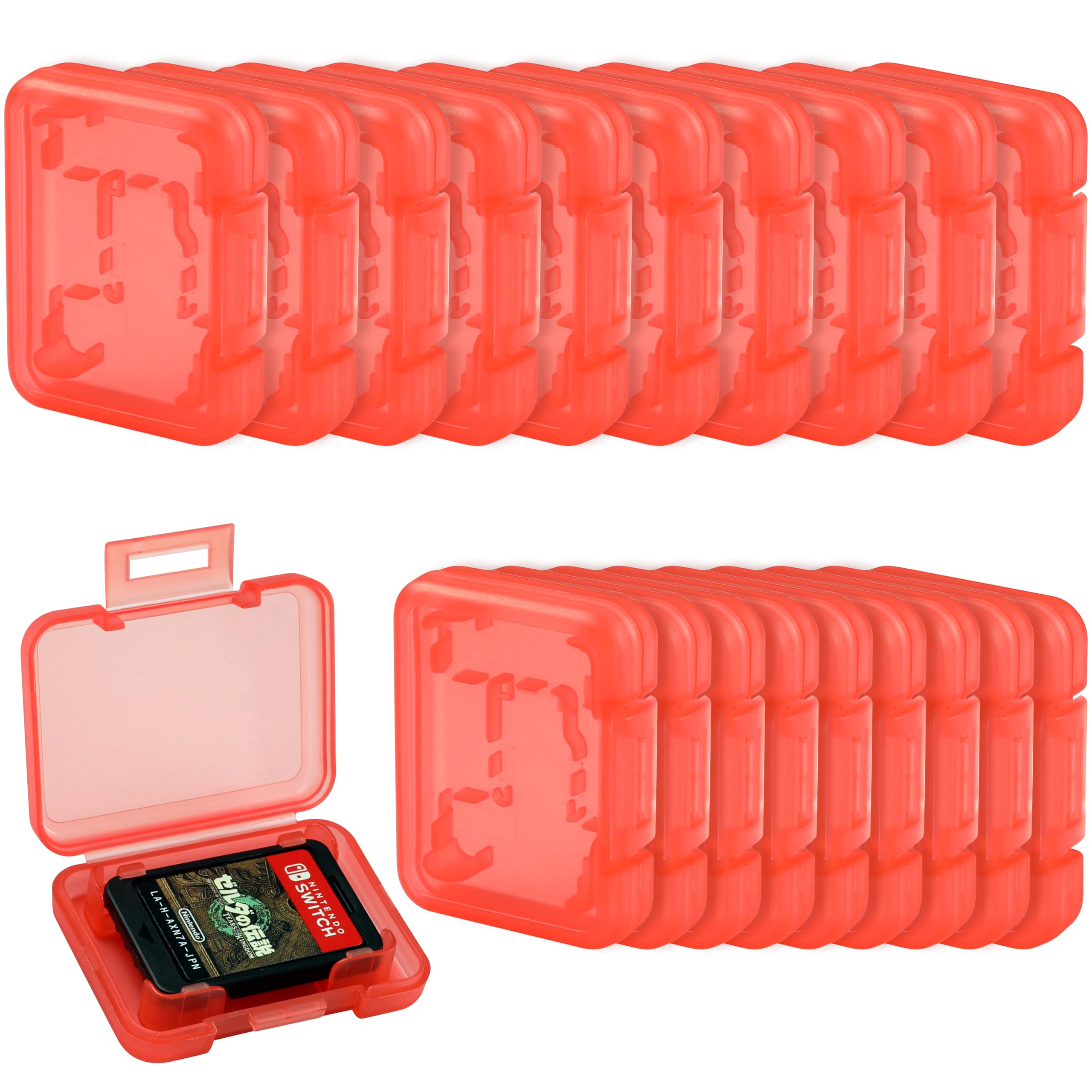 KKOZESST 20PCS Game Card Case Compatible with Nintendo Switch 2 / OLED / Switch / Lite – Portable Mini Clear Storage Box for Single Game and TF Card