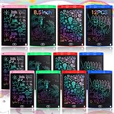 Tinlade 12 Pack LCD Writing Tablet for Kids, 8.5 Inch Drawing Pad | Colorful Screen Doodle Board, Toddler Travel Learning Toys, Classroom Games Party Favors Birthday Gifts Age 4-8