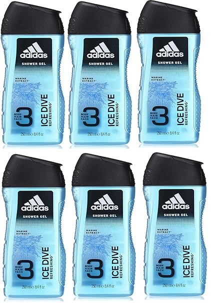 adidas Ice Dive 2in1 Duschgel, 6 x 250 ml