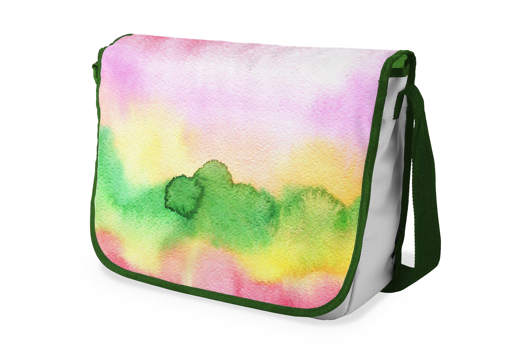 Bonamaison Digitally Printed Messenger School Bag with Khaki Strap for Students, Cross Body Bag, Courier Bag, Shoulder Bag for School, Back to School, Size: 29x36 Cm