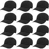Gelante Baseball Caps Hats 100% Cotton Plain Blank Adjustable Size Wholesale Bulk of 12 Pack