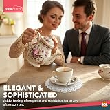 SOL Round Paper Doilies 8.5in 6.5in White Lace 150 Pack Garden Party view 7