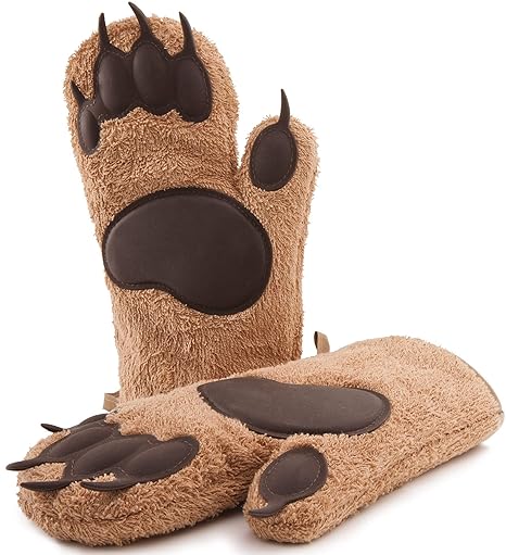 Designer Bär Backhandschuhe, DER BLICKFANG in jeder Küche, Topfhandschuhe, Ofenhandschuhe, Küchenhandschuhe, die Geschenkside