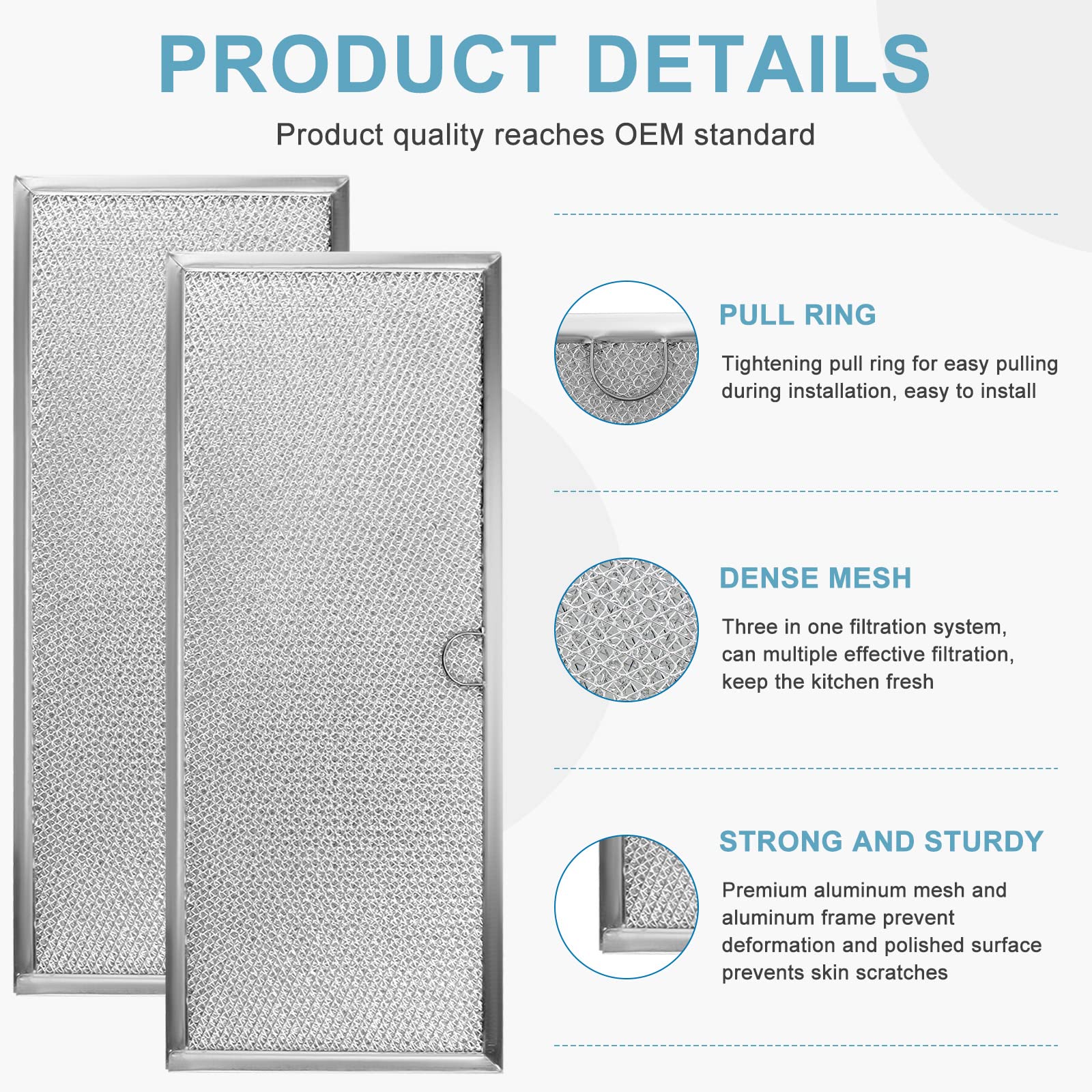 Fits for Jenn.Air 71002111 Downdraft Range Hood Grease Filter by AMI PARTS - Microwave Oven Aluminum Mesh Grease Filter 15 5/8