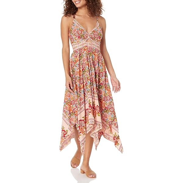 fitted lace wedding dress Angie Women's Printed Twist Front Keyhole Maxi Dress at Amazon Women's  Clothing store