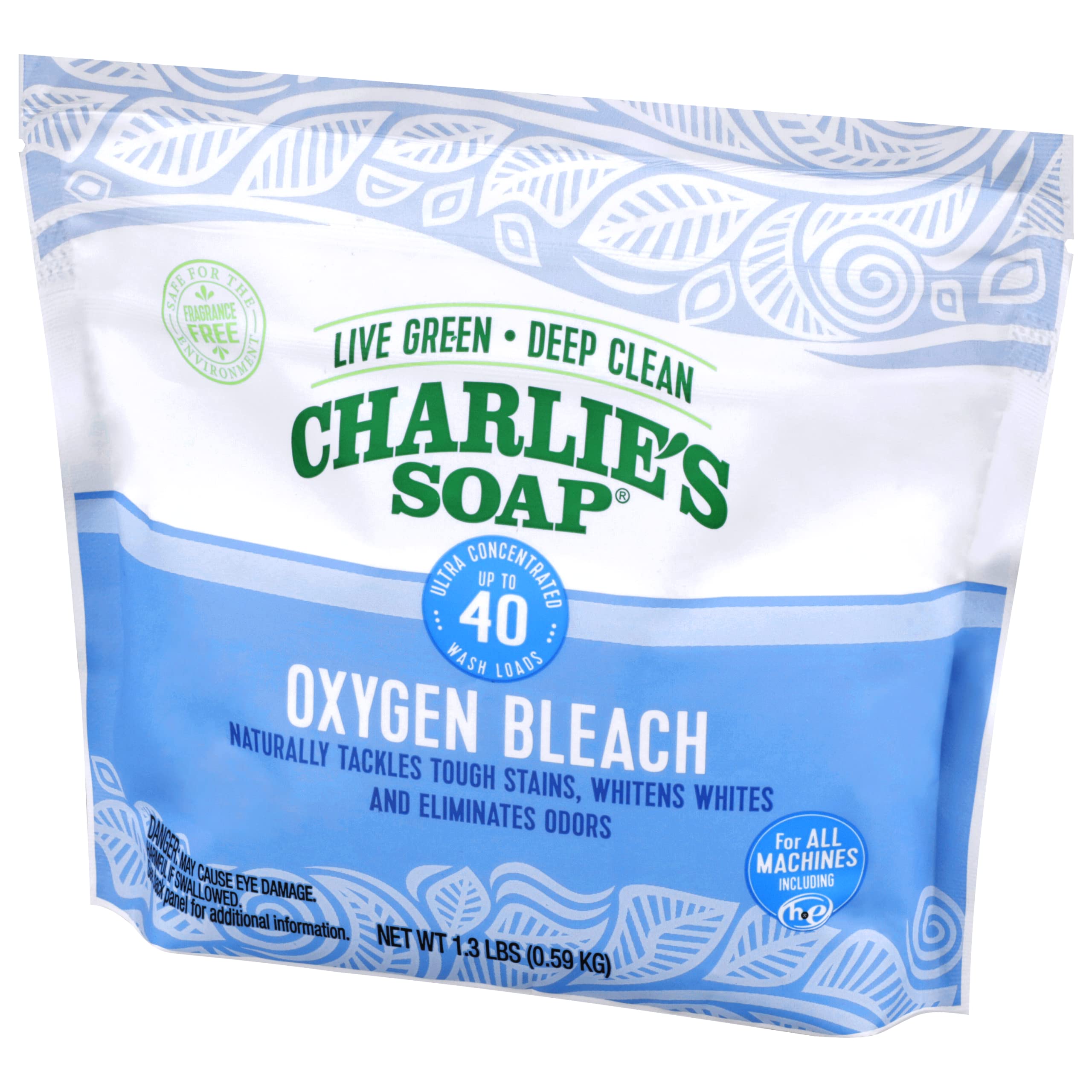 Charlie's Soap Color Safe Chlorine Free Oxygen Bleach Powder, 1.3 lbs (0.59 kg)