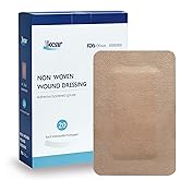 JJZEN KEAR 4"X6" 20 PCS Extra Large Sterile Nude Island Dressing Bandage for Wound - Self-Adhesive Boarded Gauze Pads - Latex Free - Medical Grade (Nude, 4"X6"-20PCS)