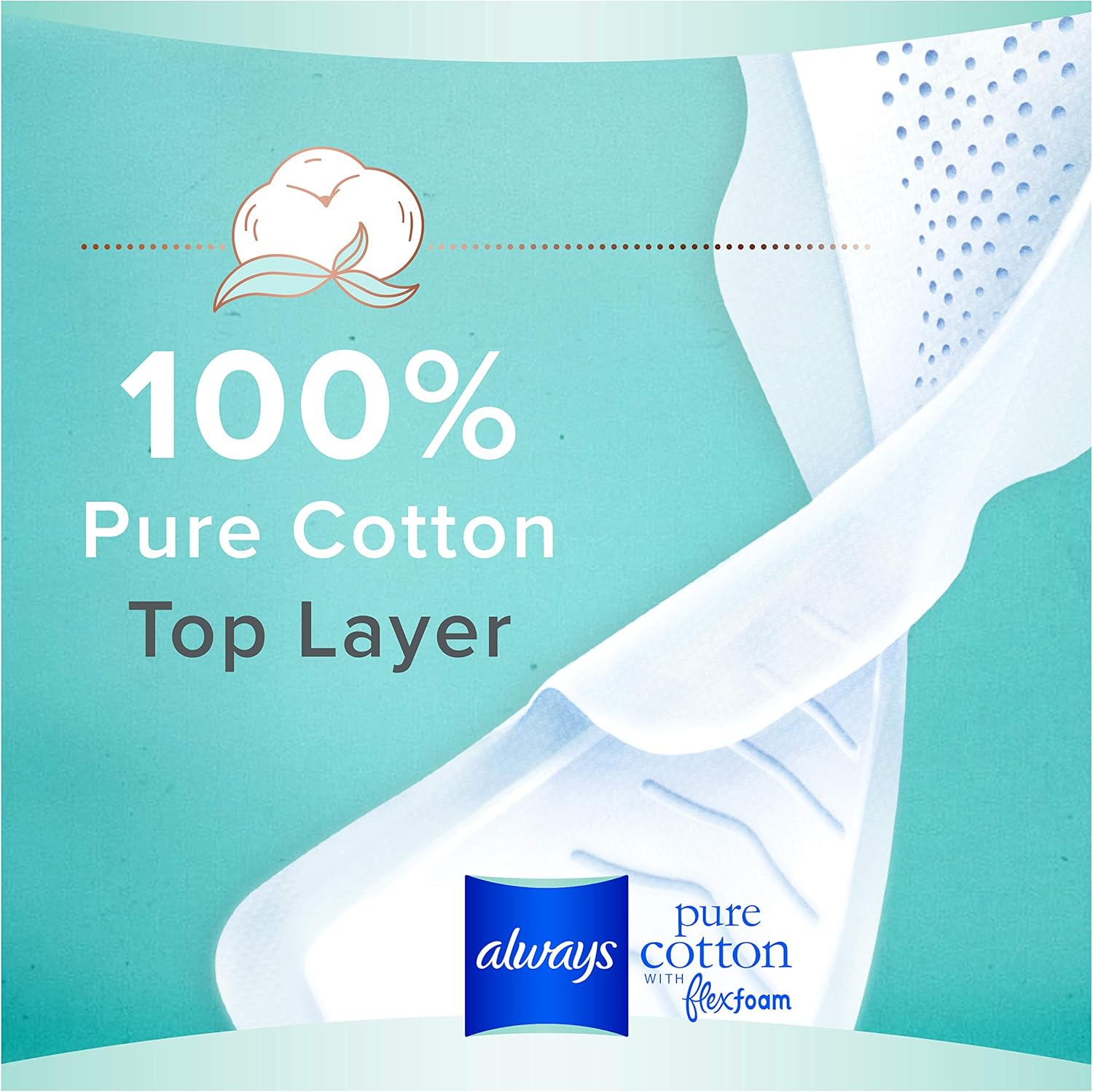 Always Pure Cotton with Flexfoam Pads, Size 1,Regular Absorbency (3 Packs of 28 - 84 Count Total): Health & Personal Care