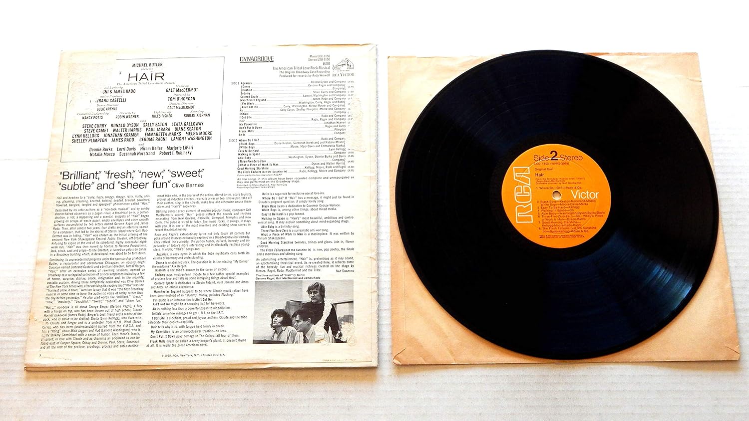 Hair The Original Broadway Cast Recording American Tribal Love Rock Musical Aa11a Rca Records 1968 A Used Vinyl Lp Record 19 Reissue Pressing Lso 1150 Aquarius Let The Sunshine In Amazon Com Music