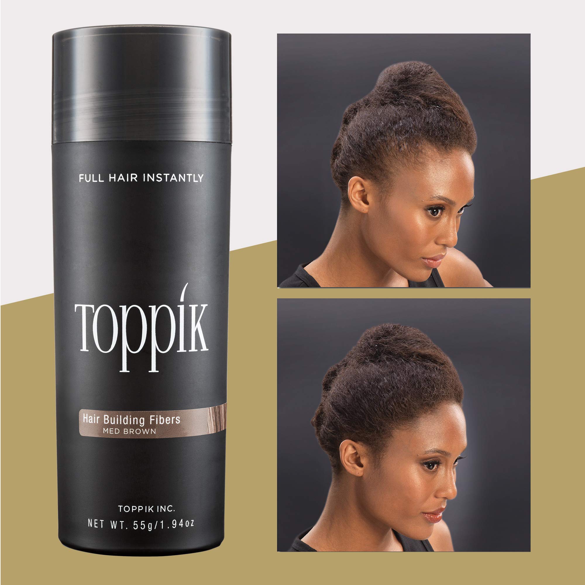 TOPPIK Hair Building Fibers, Fill In Fine or Thinning Hair Instantly Thicker, Fuller Looking Hair 9 Shades,4 size options