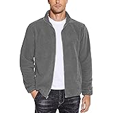 COOFANDY Men's Soft Polar Fleece Jacket Lightweight Full Zip Jackets Casual Outdoor Warm Jackets Coats with Pockets