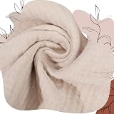 Meng Jiaran 5 Pack Baby Muslin Squares 23x22cm Cotton Wipes White Pink Turmeric view 3