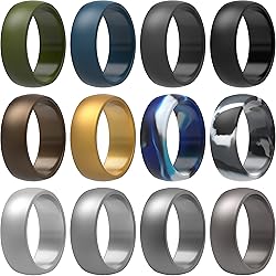 ThunderFit Silicone Wedding Rings for Men, Rubber