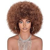 ANNISOUL Afro Wigs for Black Women Short Curly Afro Kinky Wig 70s Bouncy Huge Fluffy Puff Wigs Premium Synthetic for Cosplay and Daily