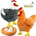 Civaner 6 Pcs 12 Inch Buffy The Hen Chicken Stuffed Animal Gift Cute Chicken Plush with Eggs Large Plush Graduation Party Favor Gift for Kids Women Thanksgiving Birthday Supplies