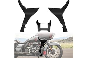 VEISUTOR Black Side Fairing Spoilers Cover for Road Glide 17-23, Glossy Black Side Fairing Spoilers Cover w/Extended Airing C