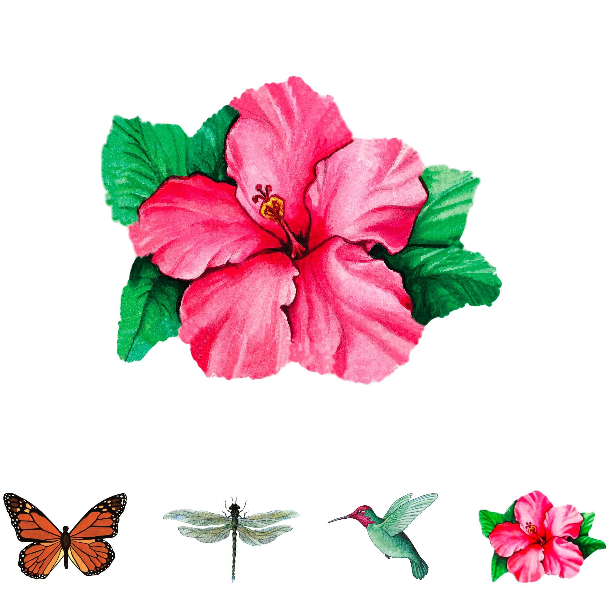 Screen Door Saver Magnets - Made in USA - Keep People and Pets From Running Into Screen Doors & Patch Small Holes - Hibiscus - 10 x 12.7 cm - Pack of 2 (1 pair) — image 1